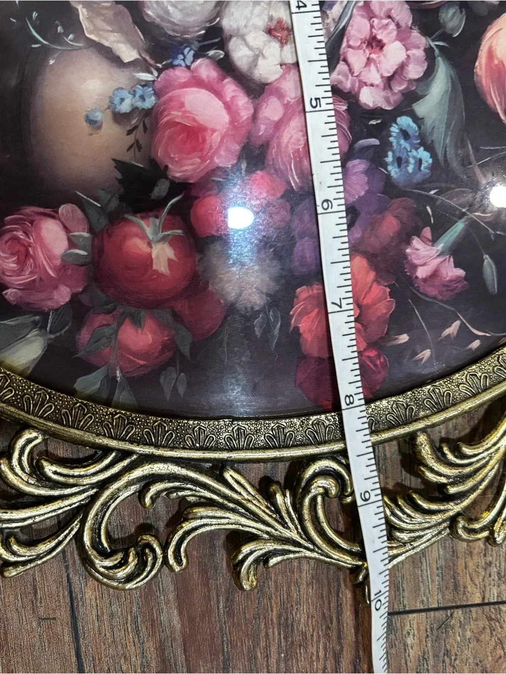 2- Ornate Gold Oval Floral Wall Plaque Pair - Vintage-Style Home Accents